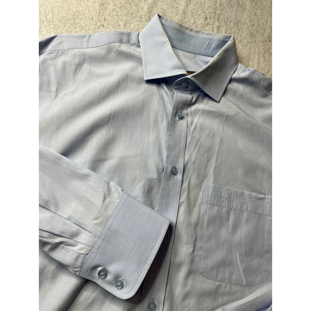 iTailor Tailor Made‎ Mens Large light  Blue Button Down Dress Shirt  Business